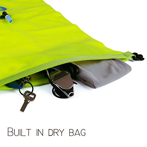 20L Waterproof Dry Bag, Ultralight Swim Buoy and Safety Float for Open Water Triathletes, Kayak, Snorkeling,Surfers, Beach, Swimming, Boating with Adjustable Waist Belt (fluo green) - Thumbnail 3