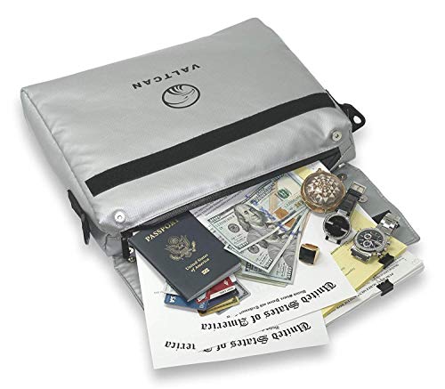 Valtcan Fireproof Document Money Bag XL Large Safe Wildfire (15 x 11 x 3.5 Inches) Strongest Quad 4 Layer Heat Protection Non-Itchy Fire and Water Resistant Protects Photos Jewelry Cash Document Files