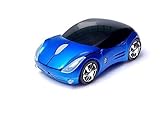 YL-VV@ Fashion cool Ferrari wireless mouse Computer Mice fashion super car shaped game mice 2.4Ghz optical mouse for pc laptop computer (Blue)