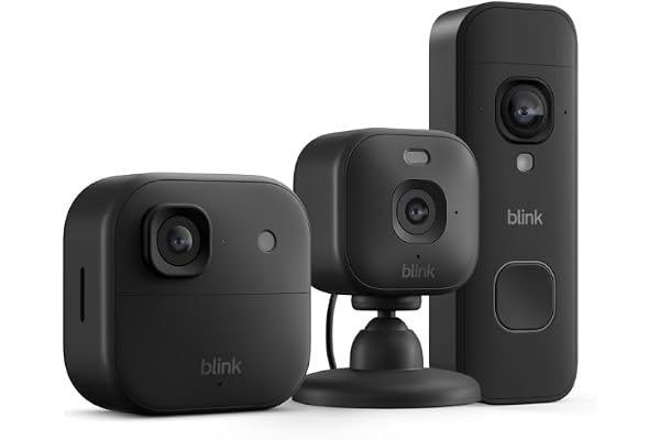 Blink Outdoor 2K+, Mini 2K+, and Battery Doorbell 2K+ (newest model) â€” Complete 2K security, long-lasting battery. Sync Module Core included â€” 2 Cameras + Doorbell (Black)