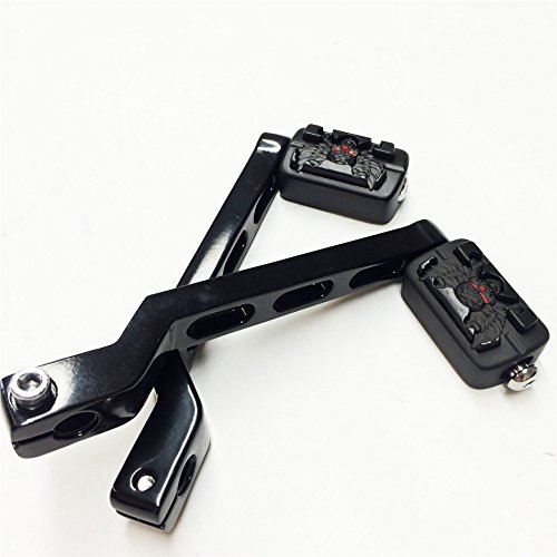 HTT Group Motorcycle Black Aluminum Heel/Toe Shift Levers with Zombie Shifter Pegs For Harley Davidson Tour Glide 1988 and later