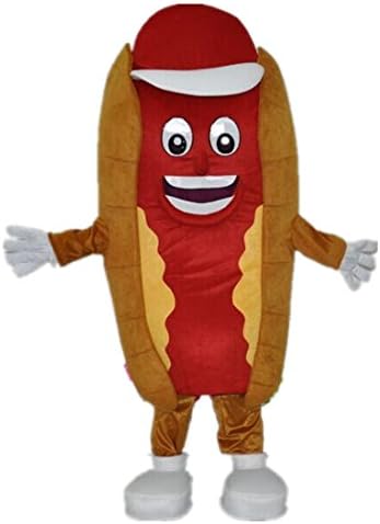 MascotShows Hot Dog &amp; Pizza Mascot Costume Adult Size Halloween Fancy Dress Suit (Hot Dog)