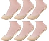 Ndoobiy 6 Pairs Women’s No Show Socks Nonslip Invisible Socks Low Cut Liner Summer Socks for Flats High Heels Skin Color