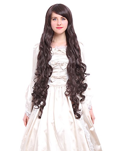 Nuoqi Womens Long Curly Wavy Hairs Anime Cosplay Costumes Wigs
