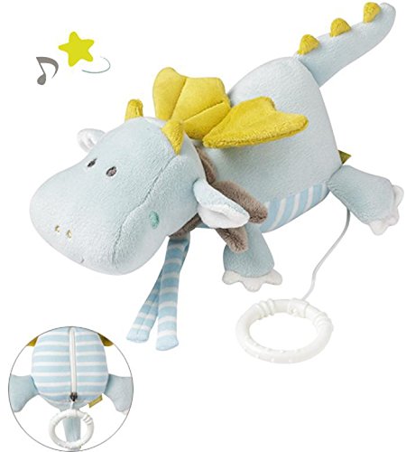 Fehn 065039 Spieluhr Drache / Aufzieh-Spieluhr mit herausnehmbarem Spielwerk zum Aufhängen, Kuscheln und Greifen… – Bild 4