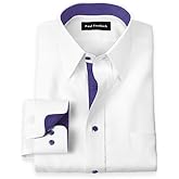 Paul Fredrick Men's Classic Fit Comfort Stretch Non-Iron Solid Dress Shirt
