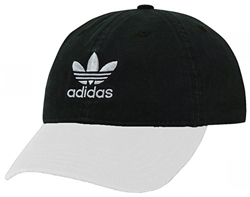 Adidas originals mens relaxed strapback cap (black/whit…
