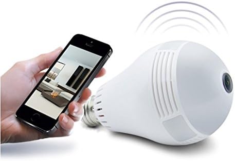 Hanvache Wireless LED Bulb WiFi Hidden HD Camera for Home Security Office Security Baby Monitor 2 Million Pixels 19201080P 360 Degree with IOS Android App Remote System