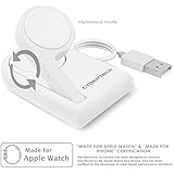 [MFI Certified] Replacement Apple iWatch Replacement Protable Magnetic Charging Dock,Foldable Design To Enable Nightstand Mode With 3ft Long USB Cable For All iWatch Series 1, 2, 3 (38, 42mm) (White)
