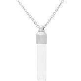 Xusamss Fashion Stainless Steel Glass Container Tube Ashes Urn Pendant Keepsake Cremation Memorial Necklace