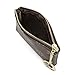 CRAYTIF Checkered Zipper Coin Purse PU Vegan Leather waller Mini Key Ring Wallet Card Case (Brown Flower)