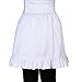 Love Potato 100% Cotton 2 Pockets Waist Apron Kitchen Cooking Restaurant Bistro Half Aprons for Girl Woman, White
