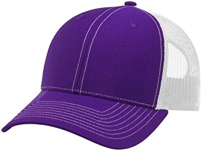 1611MAIN Richardson Twill Mesh Back Trucker Hat With Contrast Stitching and Adjustable Plastic Snapback