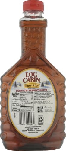 LOG CABIN BUTTER RICH SYRUP FOR PANCAKES & WAFFLES, 24 OZ