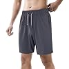 Lixada Korte broek voor heren, sportshort, sportbroek voor heren, sneldrogende hardloopshorts met ritszak, elastische…