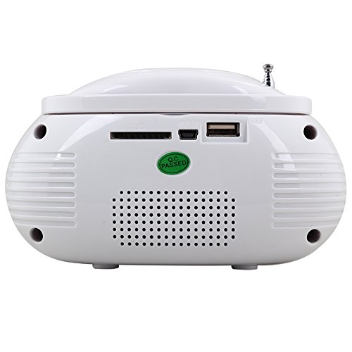 Mini Clock Radios, Bluetooth Speaker MP3 Stereo System Portable Powerful FM Alarm Clock Radio with Card Reader, USB and AUX in (Micro USB) Stereo White (SE20) - Thumbnail 2