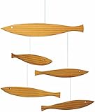 Flensted Mobiles Floating Fish Hanging Mobile - 16 Inches Pine