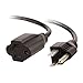 C2G 29929 16 AWG Outlet Saver Power Extension Cord (NEMA 5-15P to NEMA 5-15R) TAA Compliant, Black (2 Feet, 0.60 Meters) primary