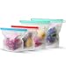 Homelux Theory Reusable Silicone Food Storage Bags | Sandwich, Sous Vide, Liquid, Snack, Lunch, Fruit, Freezer Airtight Seal | BEST for preserving and cooking | (2 Large + 2 Medium) primary