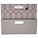 Mead Organizher Hanging Magnetic Storage Pockets, Large, 12 x 10 Inches, Gray with Geometric Accents (98135)