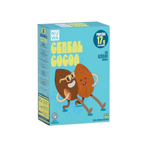 NÜWA 2MixPack Cereal Keto- Cereal con delicioso sabor a cacao o canela, almendras, coco y cacahuate - Alto en proteína y fibra - Sin azúcar añadida - Vegano - Ingredientes naturales y sin gluten