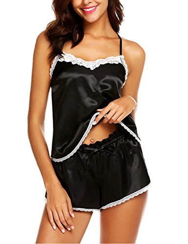 ADOME Womens Camisole Sleeveless PJ Set Soft Sleepwear Cami Shorts Set S-XXL