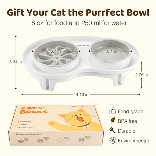 Elevated Cat Slow Feeder Bowl AntiVomiting Bloat Stop Raised Food
