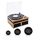 LP&No.1 Retro Belt-Drive Bluetooth Turntable with Separable Stereo Speakers,3 Speed Vinyl Record Playerthumb 1