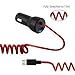 BitTrendx, Fast Adaptive Smart IQ+ Car Charger With Tangle-Free Coiled Micro USB Cable for Samsung Galaxy S7 S6 S5 S4 S3 J7 Prime Google Nexus 5 7 and Additional USB Port (Black)