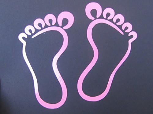 BARE FEET, PINK, DECAL, 5 1/2" x 5", PINK, AUTO, CAR, LAPTOP, COMPUTER