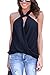 FARYSAYS Women's Sleeveless Lace Trim V Neck Spaghetti Strap Racerback Cami Tank Tops Black Medium