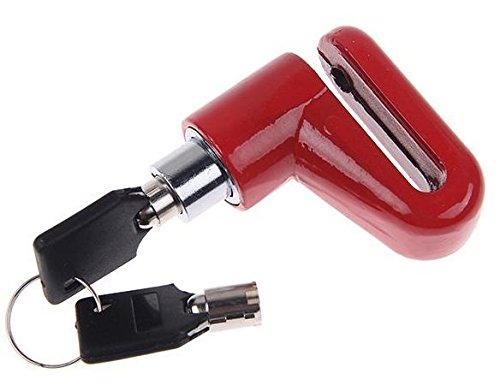 Roswheel Portable Mini Anti-theft Disk Disc Brake Rotor Wheel Lock Security Lock for Scooter Bike Bicycle Motorcycle Scooter with Two Keys(Red)