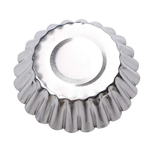 Qunqi 4Pcs 4 Inch Mini Quiche Tart Pizza Pie Pans Removable Bottom and 10Pcs Aluminum Egg Tart mold - Thumbnail 6