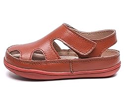 DADAWEN Boy's Girl's Leather Soft Closed Toe