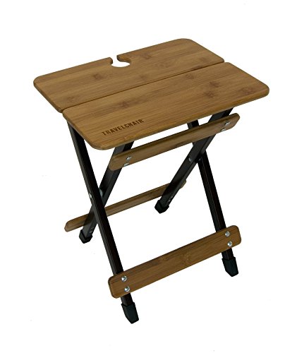 TravelChair Kanpai Bamboo Side Table, Chair Side Table with Wine Glass Holder, Bamboo