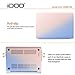 iDOO Matte Rubber Coated Plastic Hard Case for MacBook Air 11 inch Model A1465 and A1370 - Rose Quartz & Serenity Blue