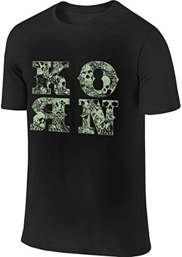 Mens Casual Black Short Sleeve T- Shirt Korn Cool T Shirts