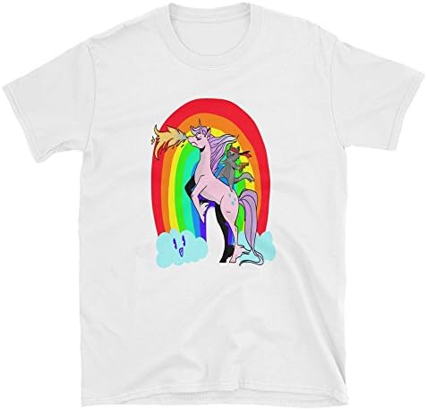 Funny Unicorn Rainbow cat shirt (Large)