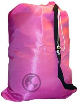 Large Laundry Bag with Drawstring and Strap, Color: Pink, Choose from 16 Colors