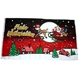 Fahne Flagge Weihnachten Schlitten Rentier 90 x 150 cm