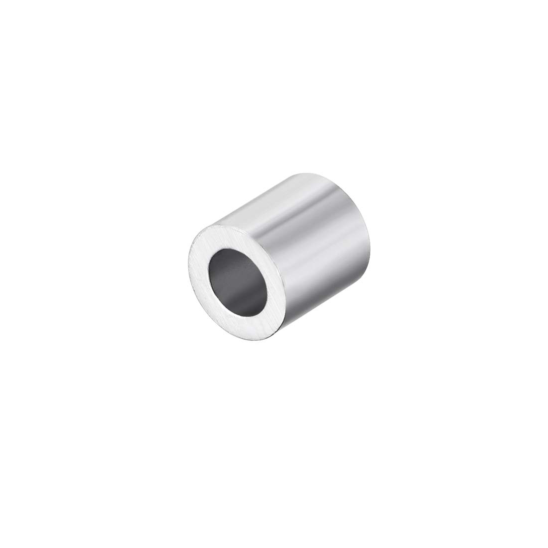 sourcing map Aluminum Wire Rope Stop Sleeve Round Cable Ferrule Loop for 5/32" Wire Rope Pack of 50, M4 - Image 5