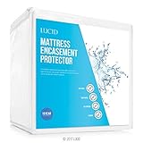 LUCID Encasement Mattress Protector - Completely Surrounds Mattress for Waterproof, Allergen Proof, Bed Bug Proof Protection -15 Year Warranty - Queen size