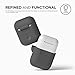 elago Premium Silicone AirPods Case Designed for Apple AirPods 1 and 2 [Front LED Visible] [Dark Grey]