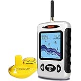 Lucky Wireless Fish Finder Sonar Sensor Portable Sonar Fishfinder LCD Display Depth Finders for Fishing Ice Fishing Kayak Fishing