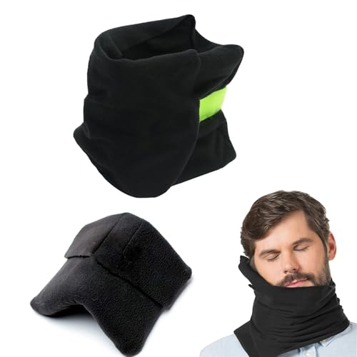 VXMBNB Almohada de Viaje,Protección del Cuello,Almohada de Viaje para el Cuello,Ajustable,compacta,Adecuado para hogar,Oficina, Viajes de Larga distanciaetc. (Negro)