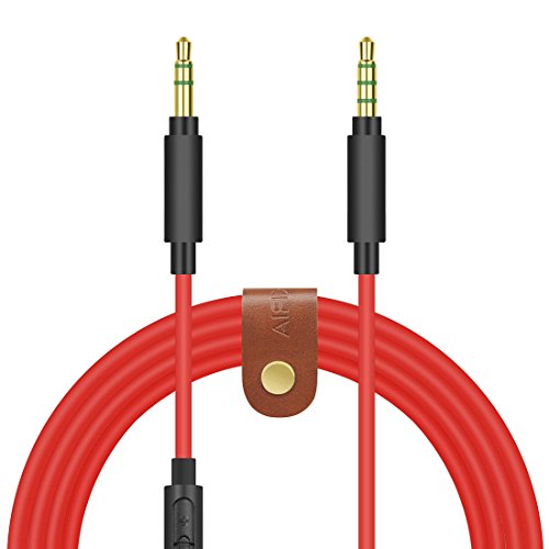 Geekria QuickFit Plus Cable Replacement for Sony MDR 1000X 100AAP 100ABN XB950BT XB650BT XB750BT MDR 1A Headphones Headphone Audio Cord with Mic and Volume Control (5ft Red)