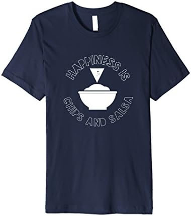 Men's Happiness is Chips and Salsa T Shirt for Chips and Salsa Fan Large Navy