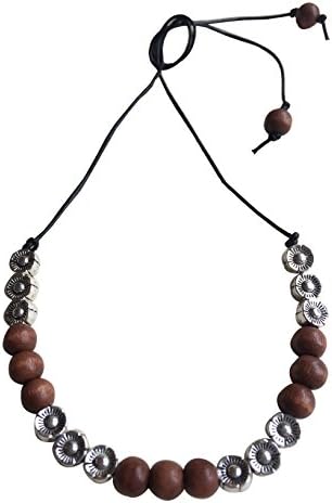 Hippy Wooden Tibetan Silver Daisy Chain Surf Tie on Cuff/Bracelet/Anklet Leather