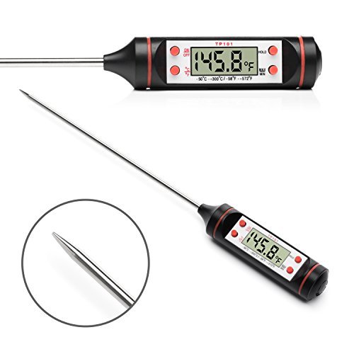 Cooking Thermometer Digital - Instant Read - Best Digital Thermometer For Grill,BBQ, Smoker, Kitchen, Meat, Turkey, Candy And All Food. LCD Screen, Long Probe Auto Shut Off