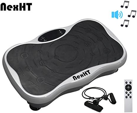 NexHT Fitness Vibration Platform,Whole Full Body Shape Exercise Machine,Vibration Plate ,Fit Massage Workout Trainer with Two Bands &amp;Remote,Max User Weight 330lbs. (Silver Mini 89016A)